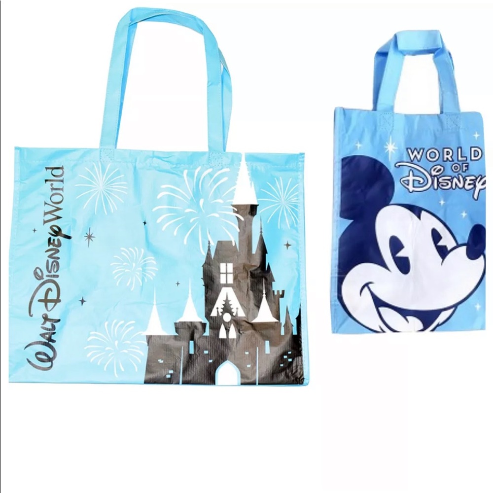 World of Disney 2 Reusable Large & Small Shopping Bags Tote Souvenir NEW